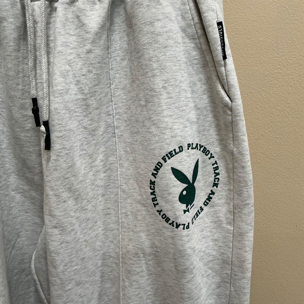 Playboy Missguided Sweatpants US 10 Grey Track and Field Graphic Joggers - Picture 2 of 11
